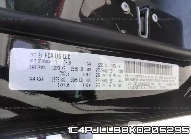 1C4PJLLB8KD205295 фото 10