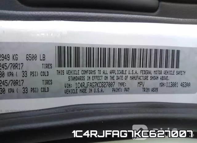 1C4RJFAG7KC627007 фото 10