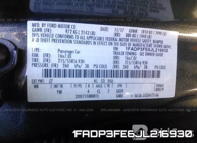 1FADP3FE6JL216930 фото 10