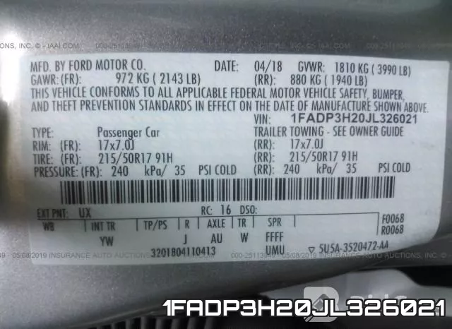 1FADP3H20JL326021 фото 10