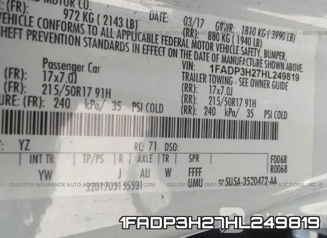 1FADP3H27HL249819 фото 10