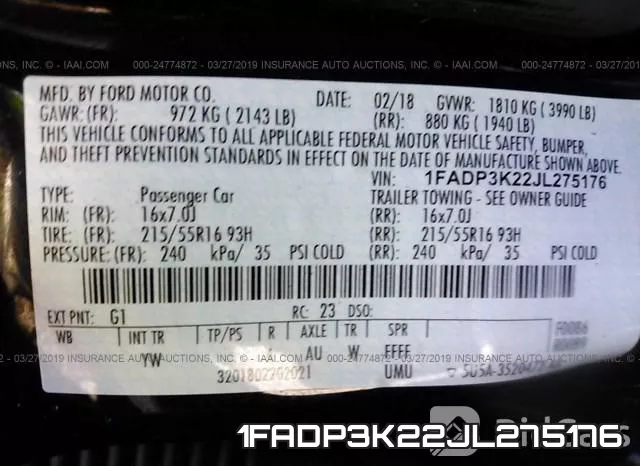1FADP3K22JL275176 фото 10