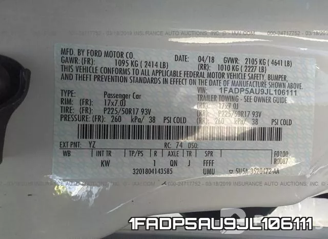 1FADP5AU9JL106111 фото 10