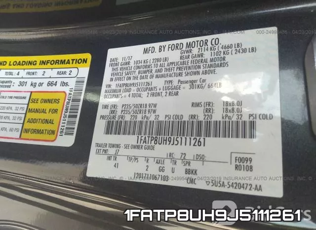 1FATP8UH9J5111261 фото 10