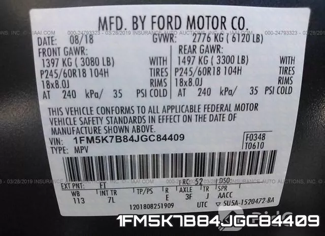 1FM5K7B84JGC84409 фото 10