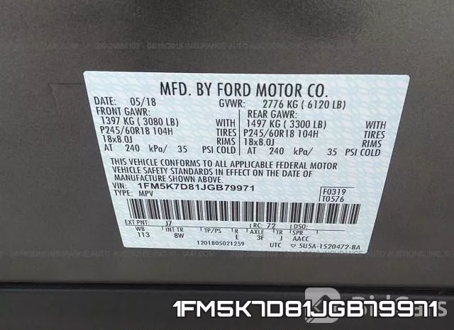 1FM5K7D81JGB79971 фото 10