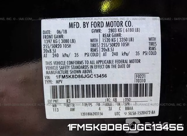1FM5K8D86JGC13456 фото 10