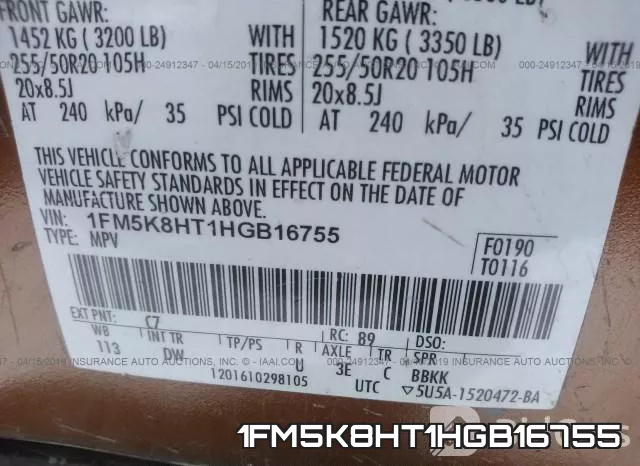 1FM5K8HT1HGB16755 фото 10