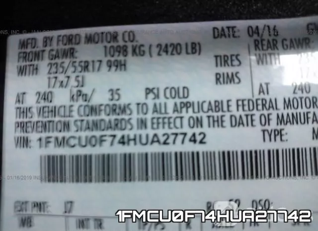1FMCU0F74HUA27742 фото 10