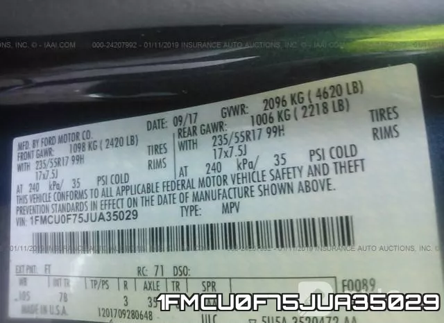 1FMCU0F75JUA35029 фото 10