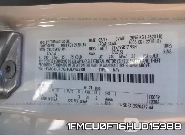 1FMCU0F76HUD15388 фото 10