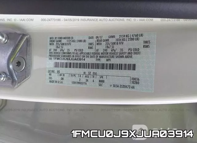 1FMCU0J9XJUA03914 фото 10