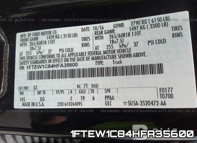 1FTEW1C84HFA35600 фото 10
