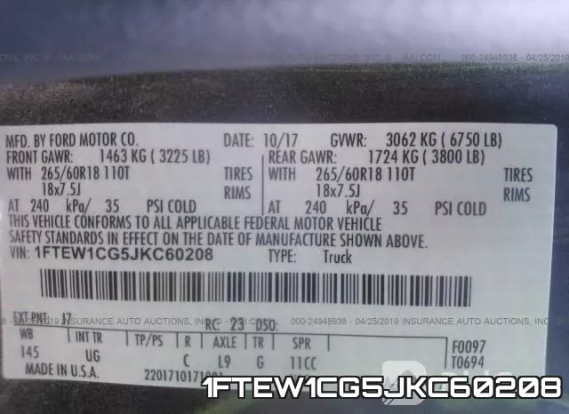 1FTEW1CG5JKC60208 фото 10