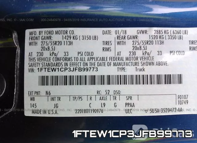 1FTEW1CP3JFB99773 фото 10
