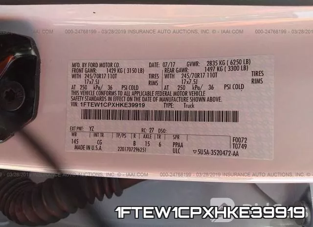 1FTEW1CPXHKE39919 фото 10