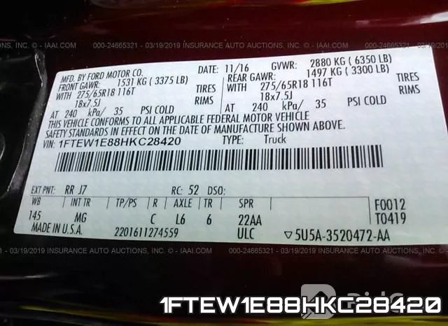 1FTEW1E88HKC28420 фото 9
