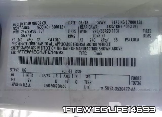 1FTEW1EG1JFE14693 фото 10
