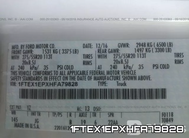 1FTEX1EPXHFA79828 фото 10