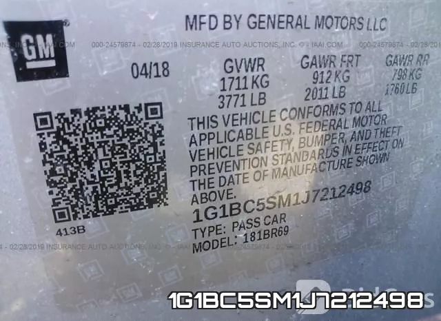 1G1BC5SM1J7212498 фото 10