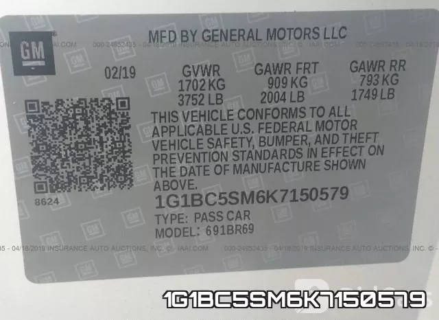1G1BC5SM6K7150579 фото 10
