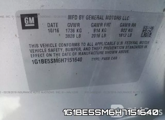 1G1BE5SM6H7151640 фото 10
