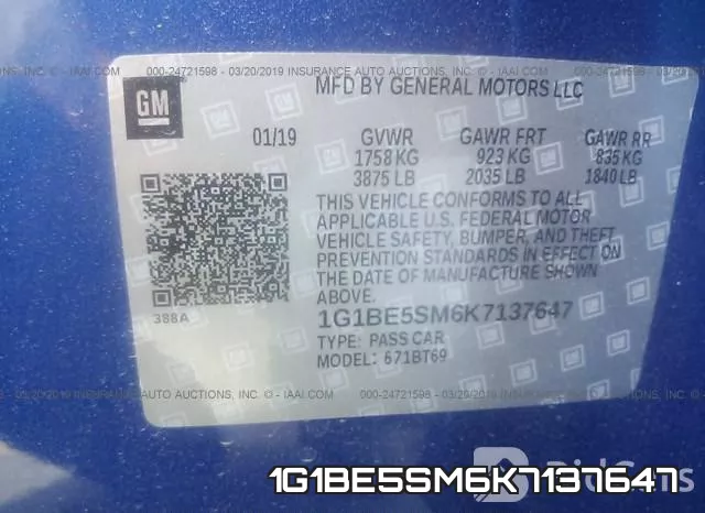 1G1BE5SM6K7137647 фото 10