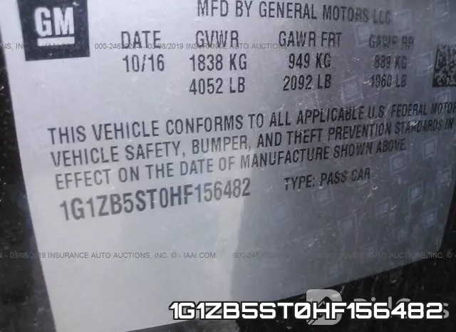 1G1ZB5ST0HF156482 фото 10