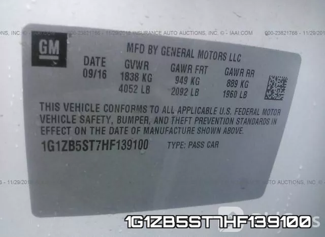 1G1ZB5ST7HF139100 фото 10