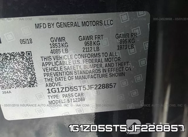 1G1ZD5ST5JF228857 фото 9