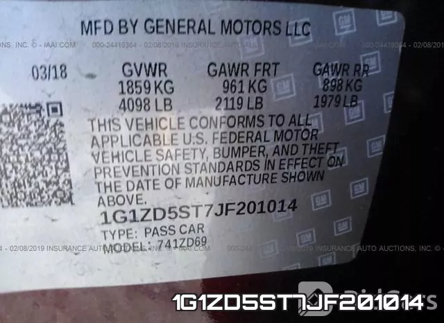 1G1ZD5ST7JF201014 фото 10