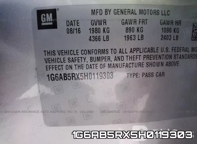1G6AB5RX5H0119303 фото 10