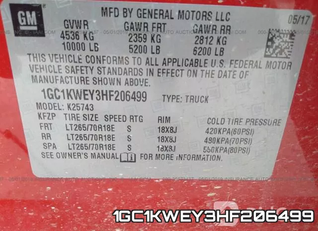 1GC1KWEY3HF206499 фото 10