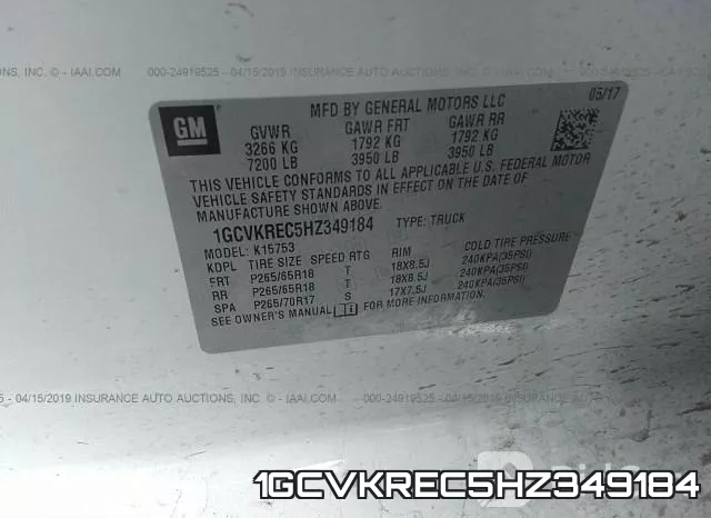 1GCVKREC5HZ349184 фото 10