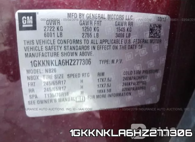 1GKKNKLA6HZ277306 фото 10