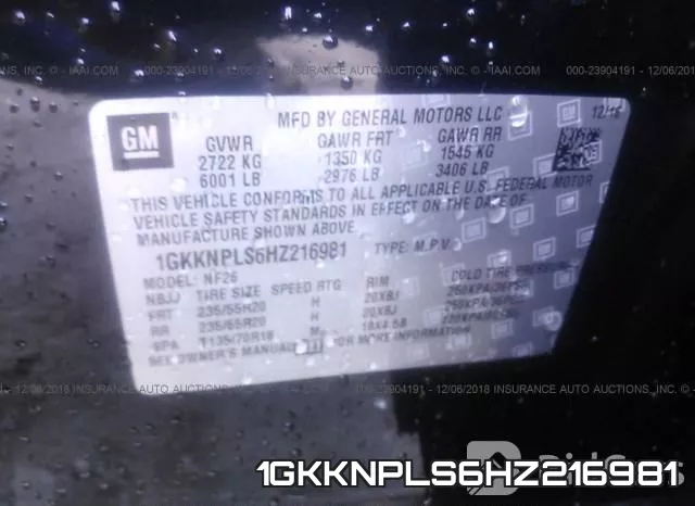 1GKKNPLS6HZ216981 фото 10