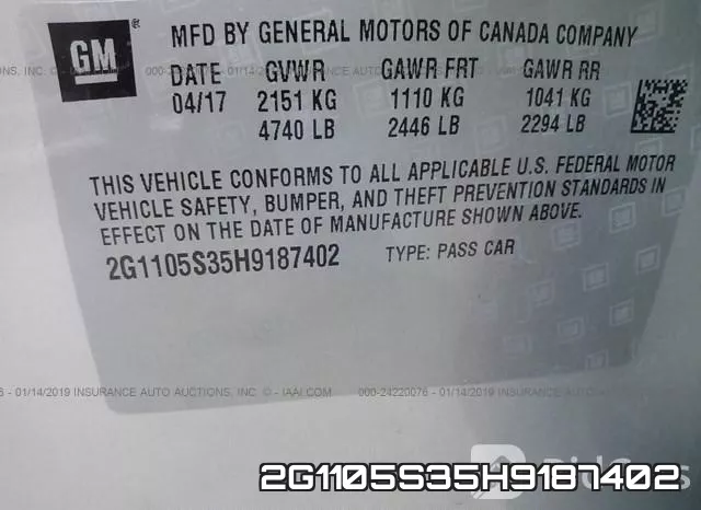 2G1105S35H9187402 фото 10