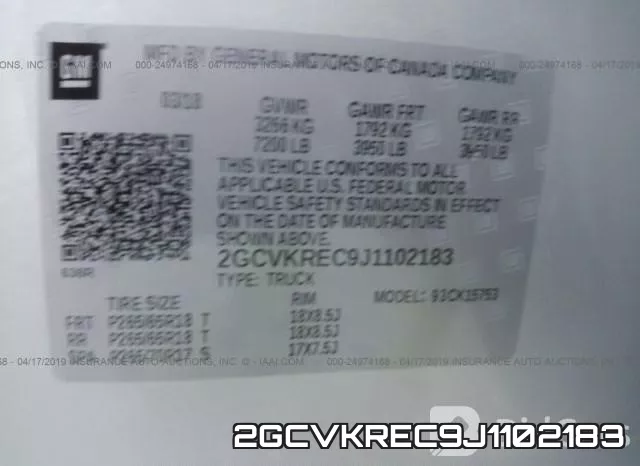 2GCVKREC9J1102183 фото 10
