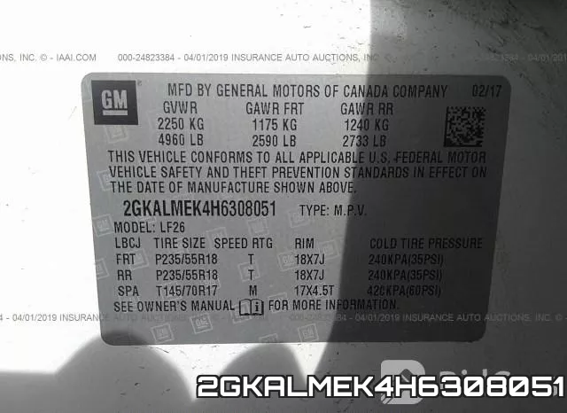 2GKALMEK4H6308051 фото 10