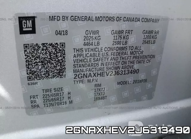 2GNAXHEV2J6313490 фото 10