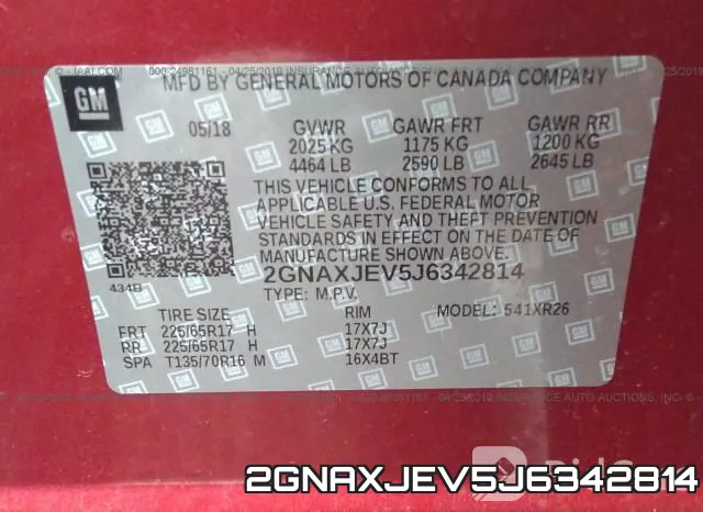 2GNAXJEV5J6342814 фото 10