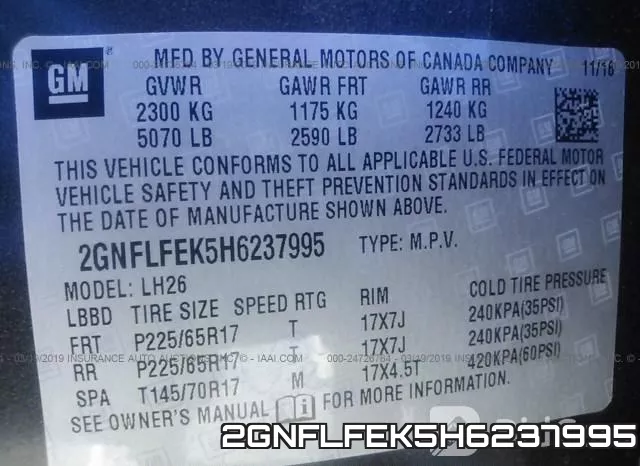 2GNFLFEK5H6237995 фото 10