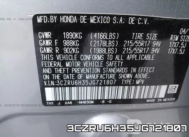 3CZRU6H35JG721807 фото 10