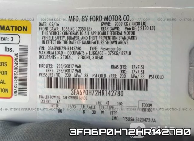 3FA6P0H72HR142780 фото 10