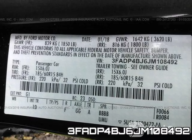3FADP4BJ6JM108492 фото 10
