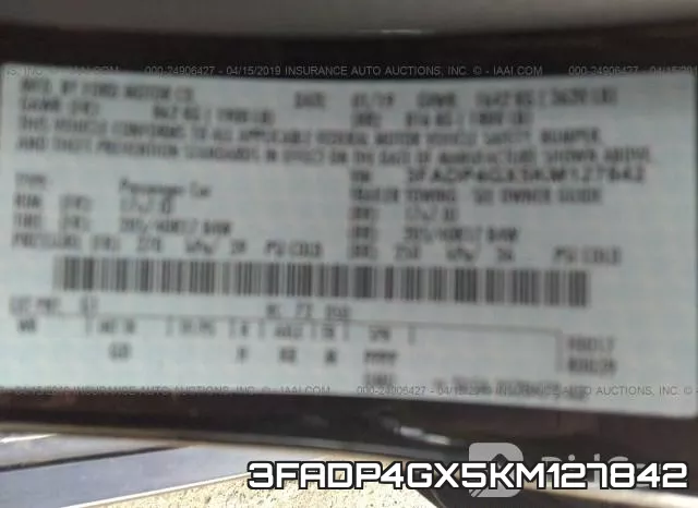 3FADP4GX5KM127842 фото 10