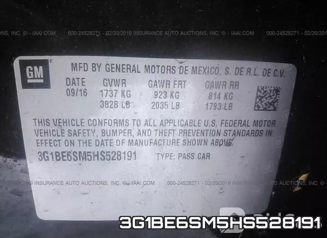 3G1BE6SM5HS528191 фото 10