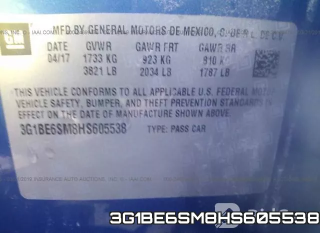 3G1BE6SM8HS605538 фото 10