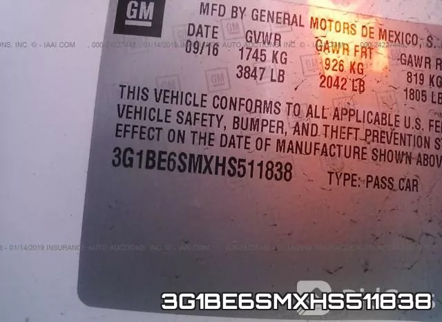 3G1BE6SMXHS511838 фото 10
