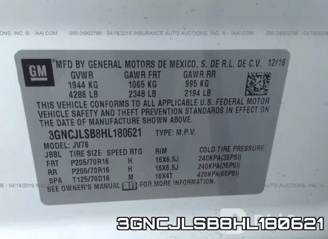 3GNCJLSB8HL180621 фото 10